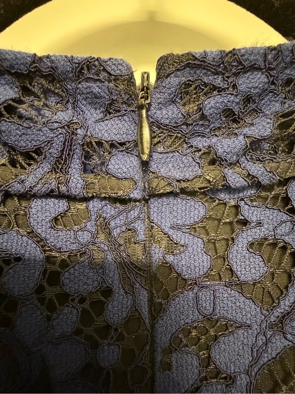 Karen Millen Lace Overlay Dress in Navy and Black